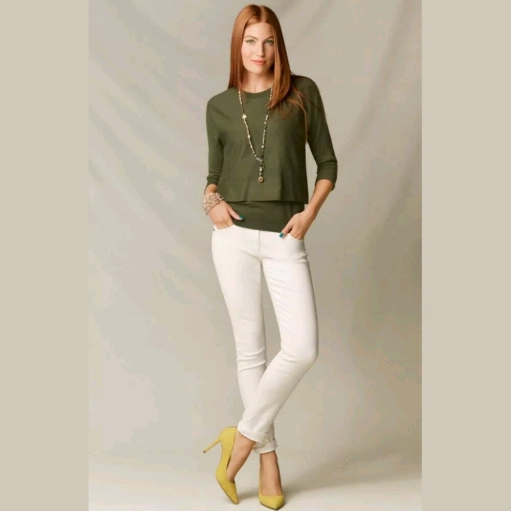 Cabi #5461 Twofer Pullover Crop Sweater/ Tank Set